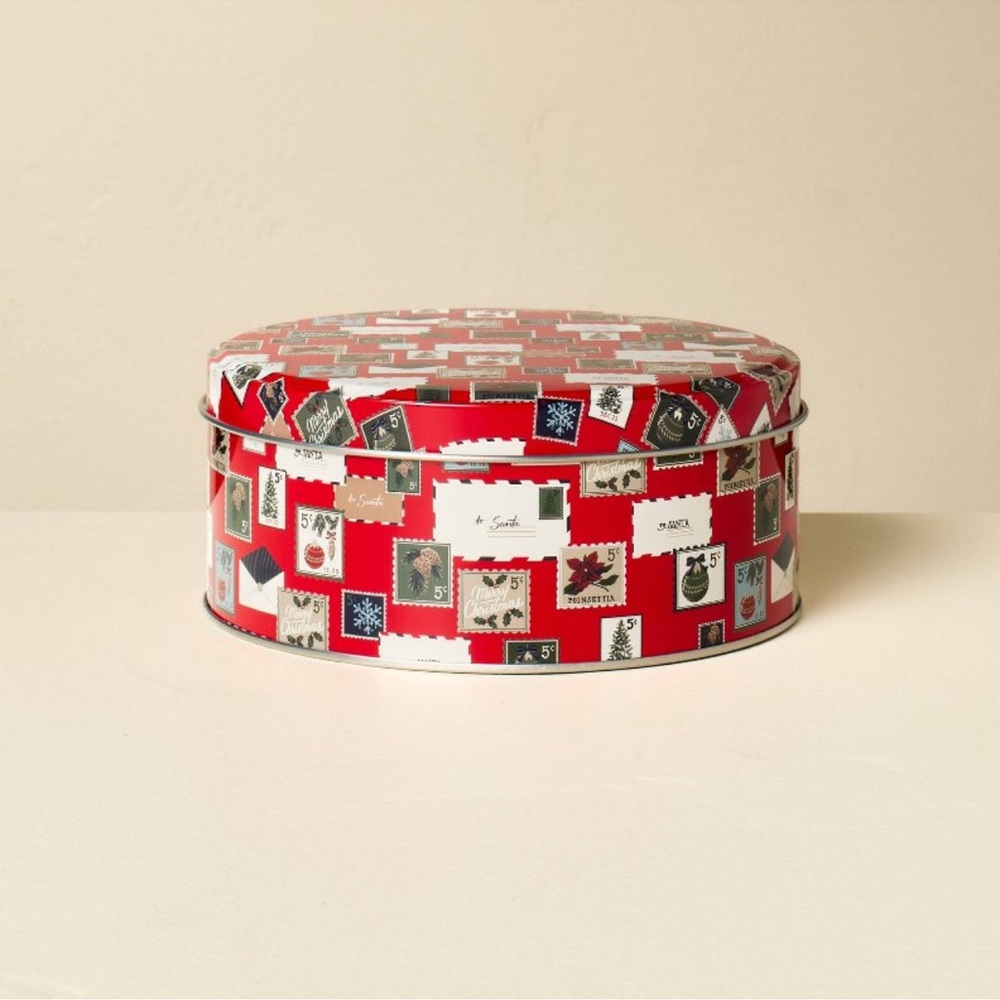 Vintage Christmas Stamp Motif Christmas Gift
Tin Red - Hearth & Hand